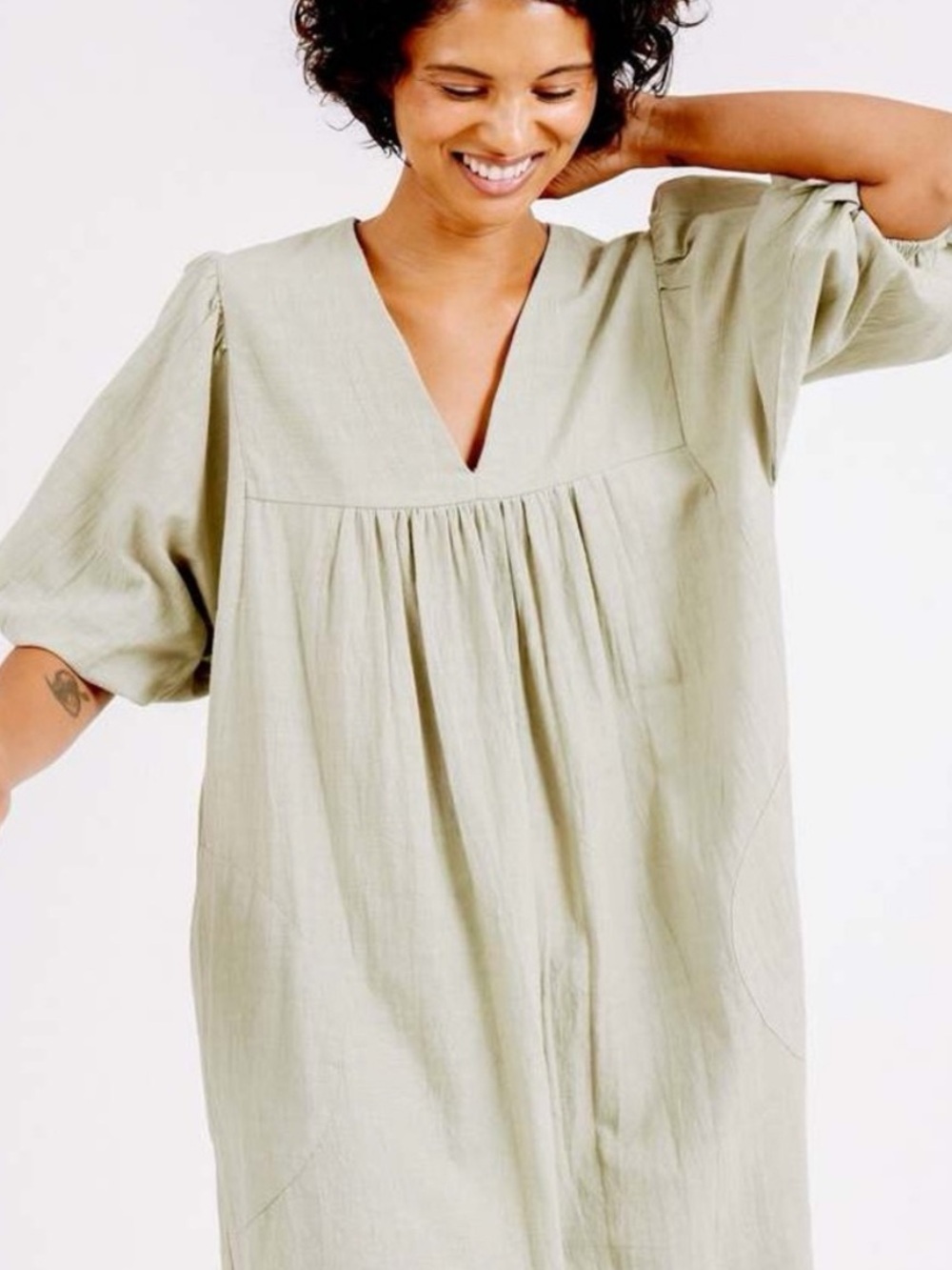 Mirth Belem Puff-Sleeve Dress